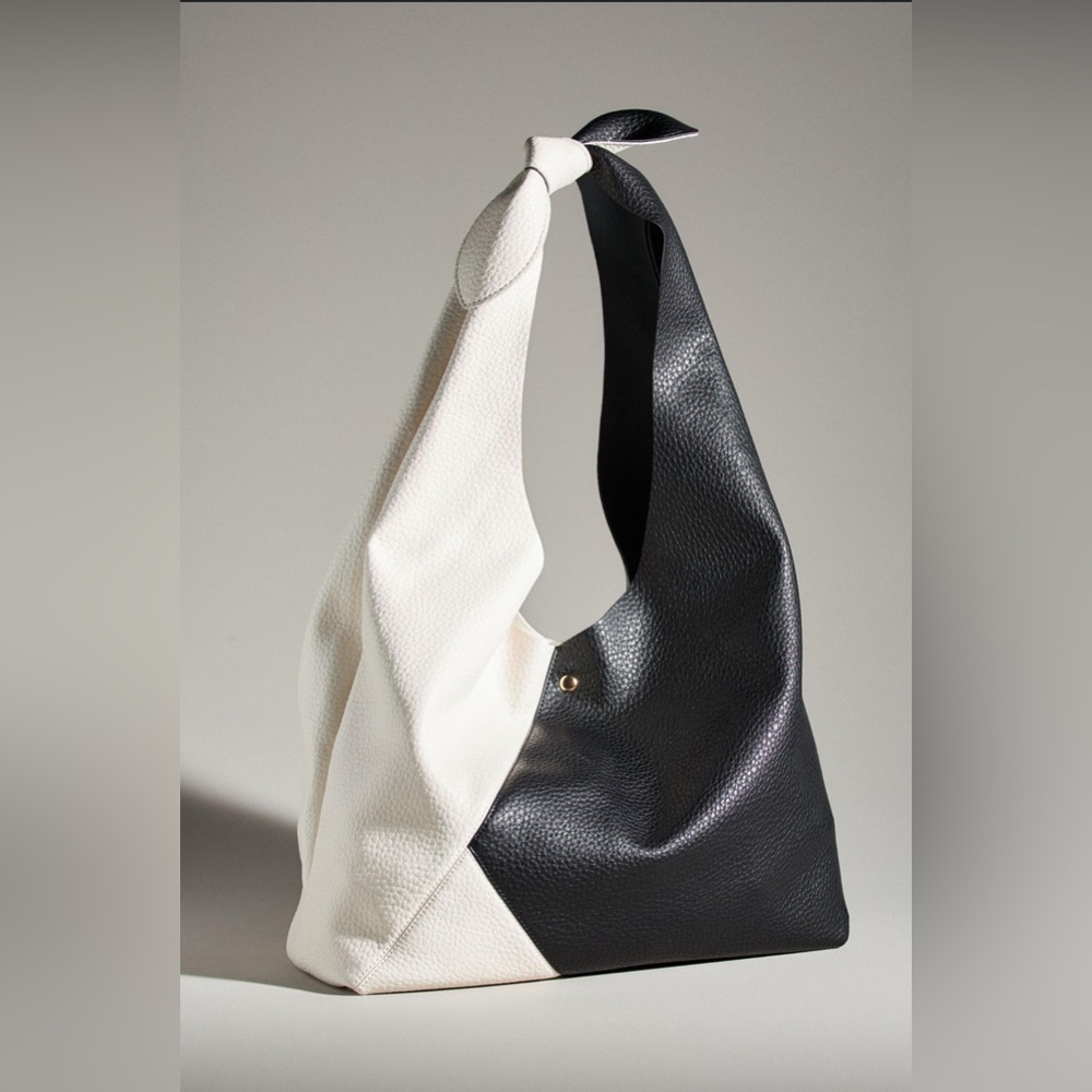 Anthropologie Faux Leather Colorblock Hobo Bag
